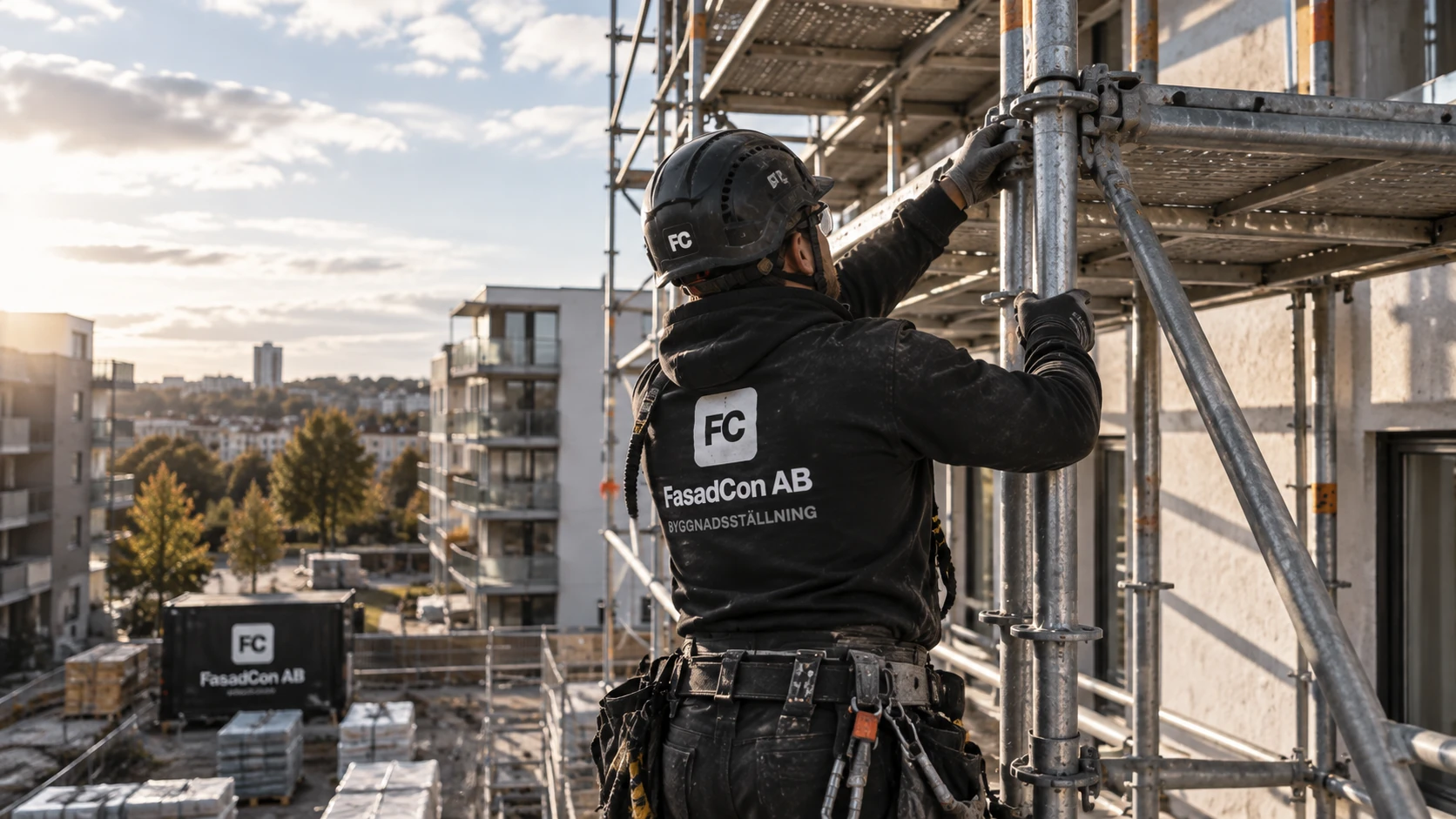Byggnadsställning med FasadCon AB