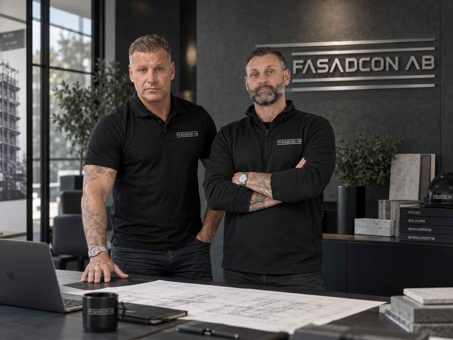 Grundarna bakom FasadCon AB i kontorsmiljö